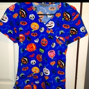 Halloween scrub top